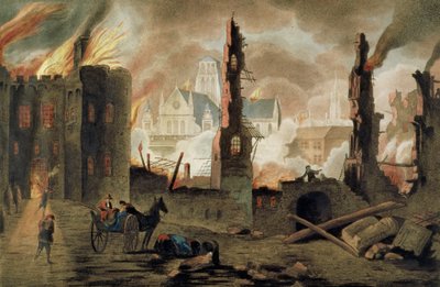 De Grote Brand van Londen in het Jaar 1666 door Jan the Elder Griffier